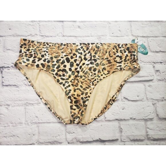 Mynah Women's Animal Print Medium Coverage Bikini Bottom Swimsuit Size 22W - Picture 1 of 4